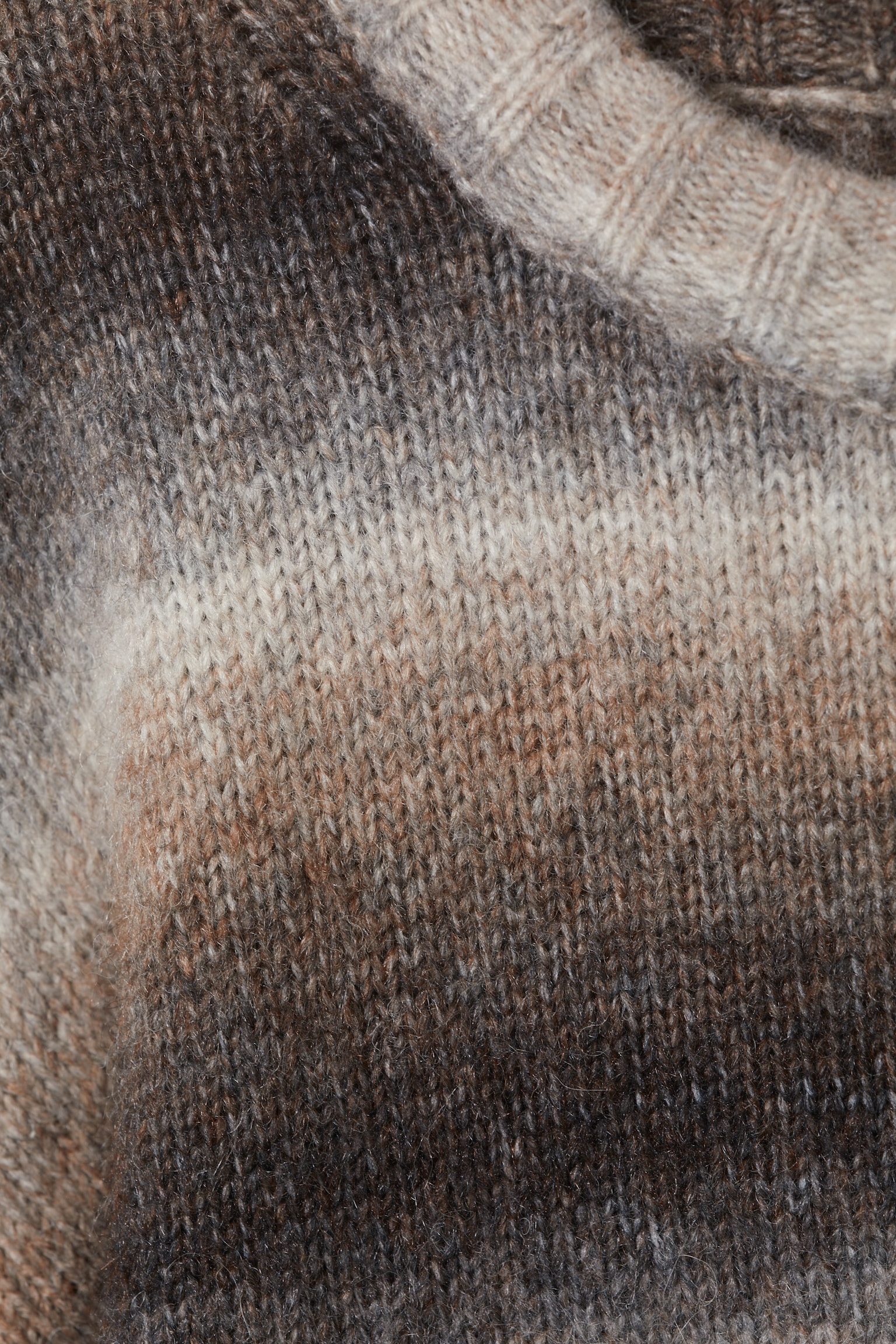 Loose Fit Space-Dyed Knitted Sweater - Mole Space Dye/Orange Space Dye - 5
