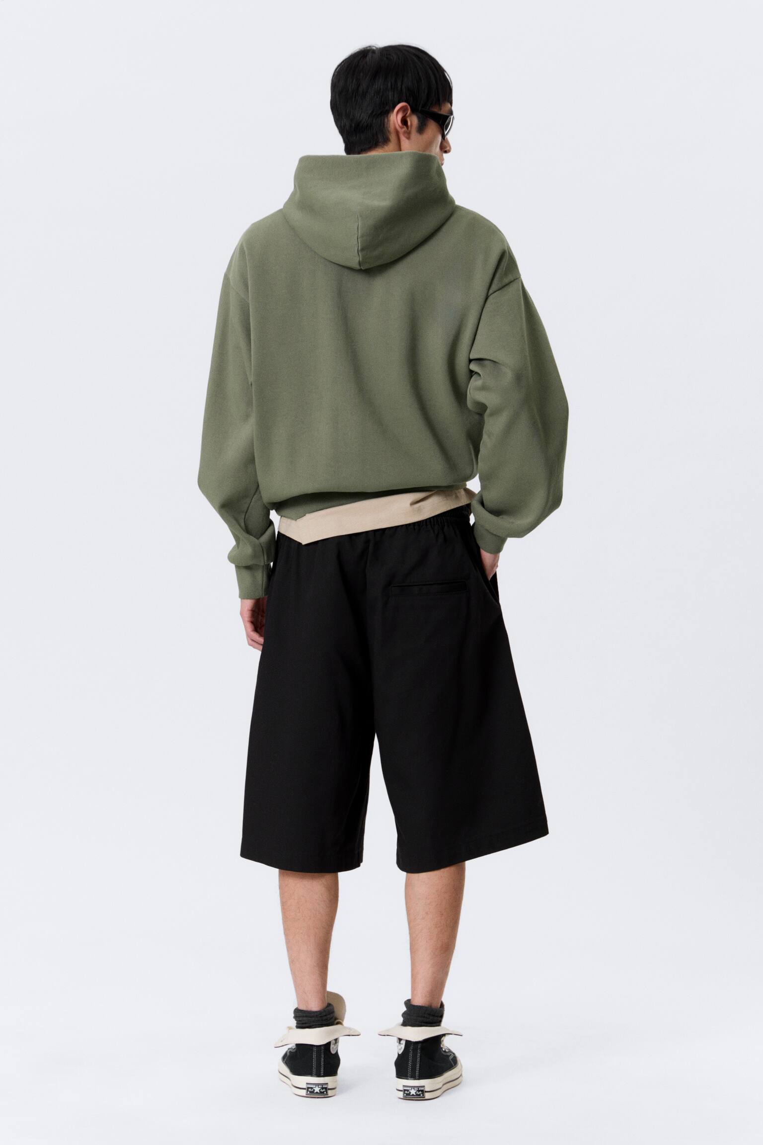 Volné chino šortky - Černá/Béžová - 5