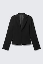 Black - Fitted Blazer with Vented Sleeves - 4