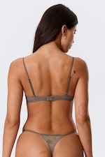 Dusty Grey - Lace Triangle Soft Bra - 2