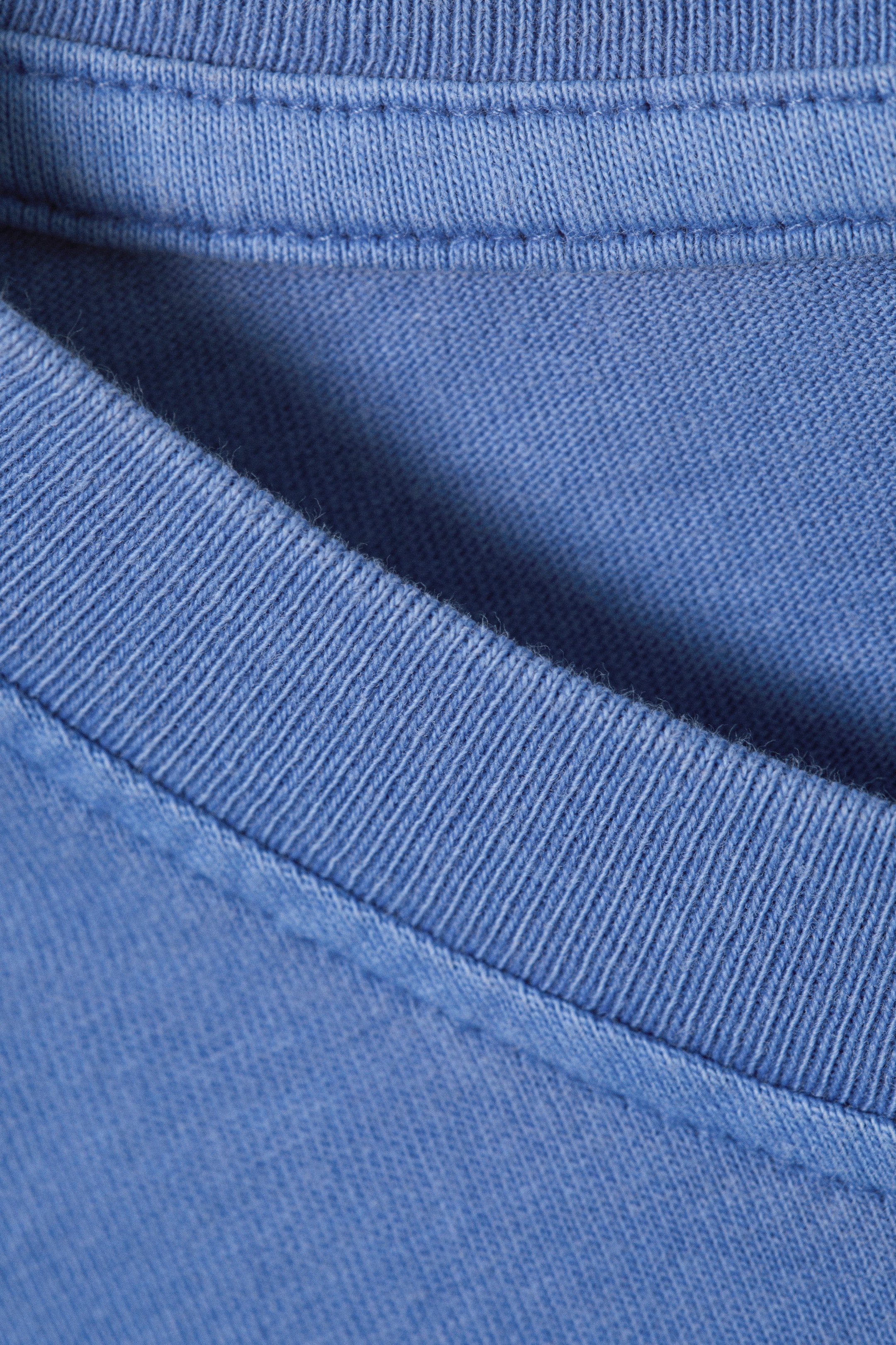 Blauw met wassing - Ruimvallend boxy T-shirt van katoen - 4