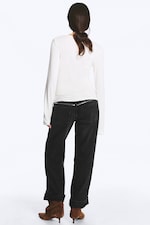 White - Slim fit long-sleeved henley - 3