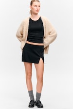 Svart - Kort pull-on-kjol - 0