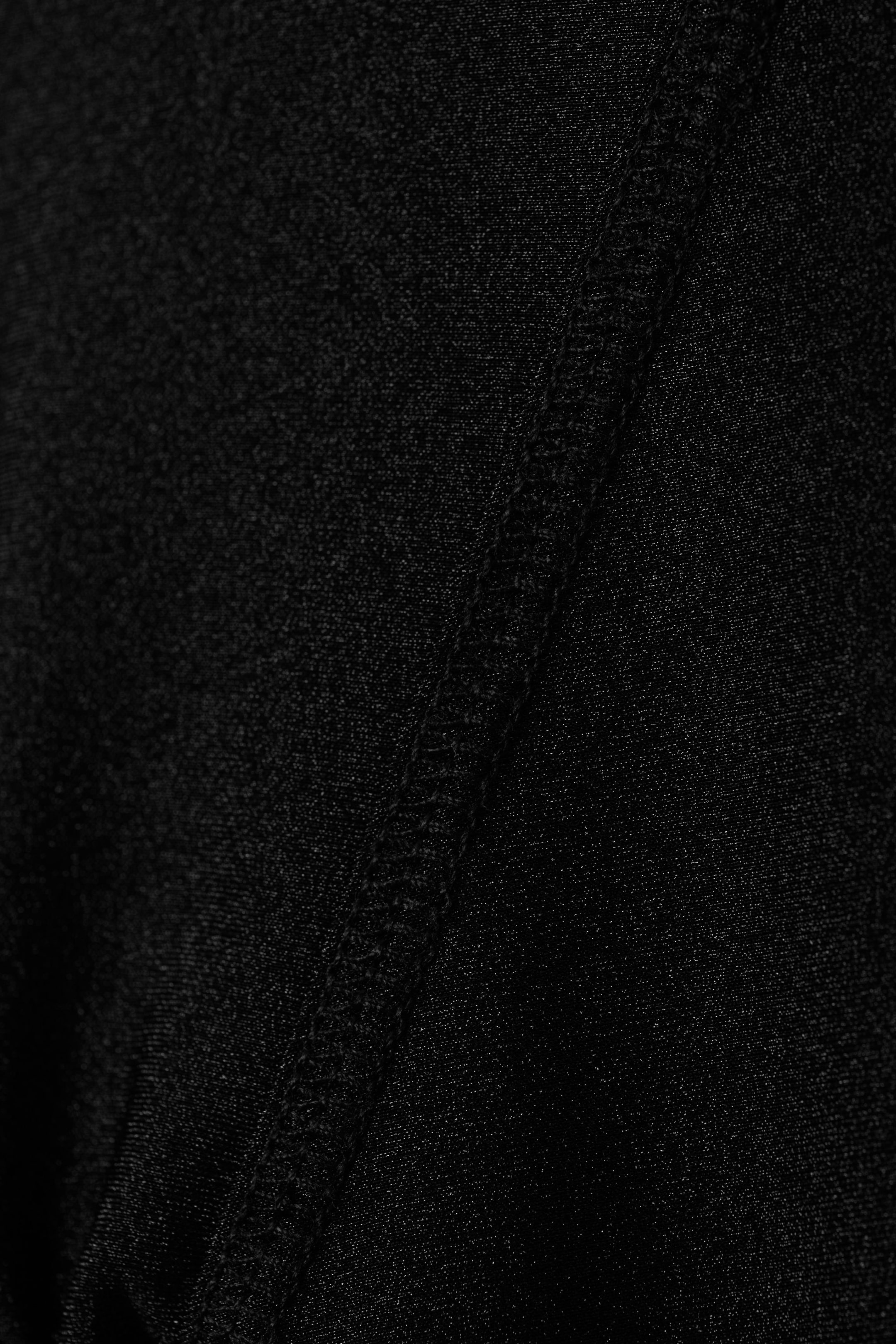 Black - Flared Split Hem Nylon Leggings - 2