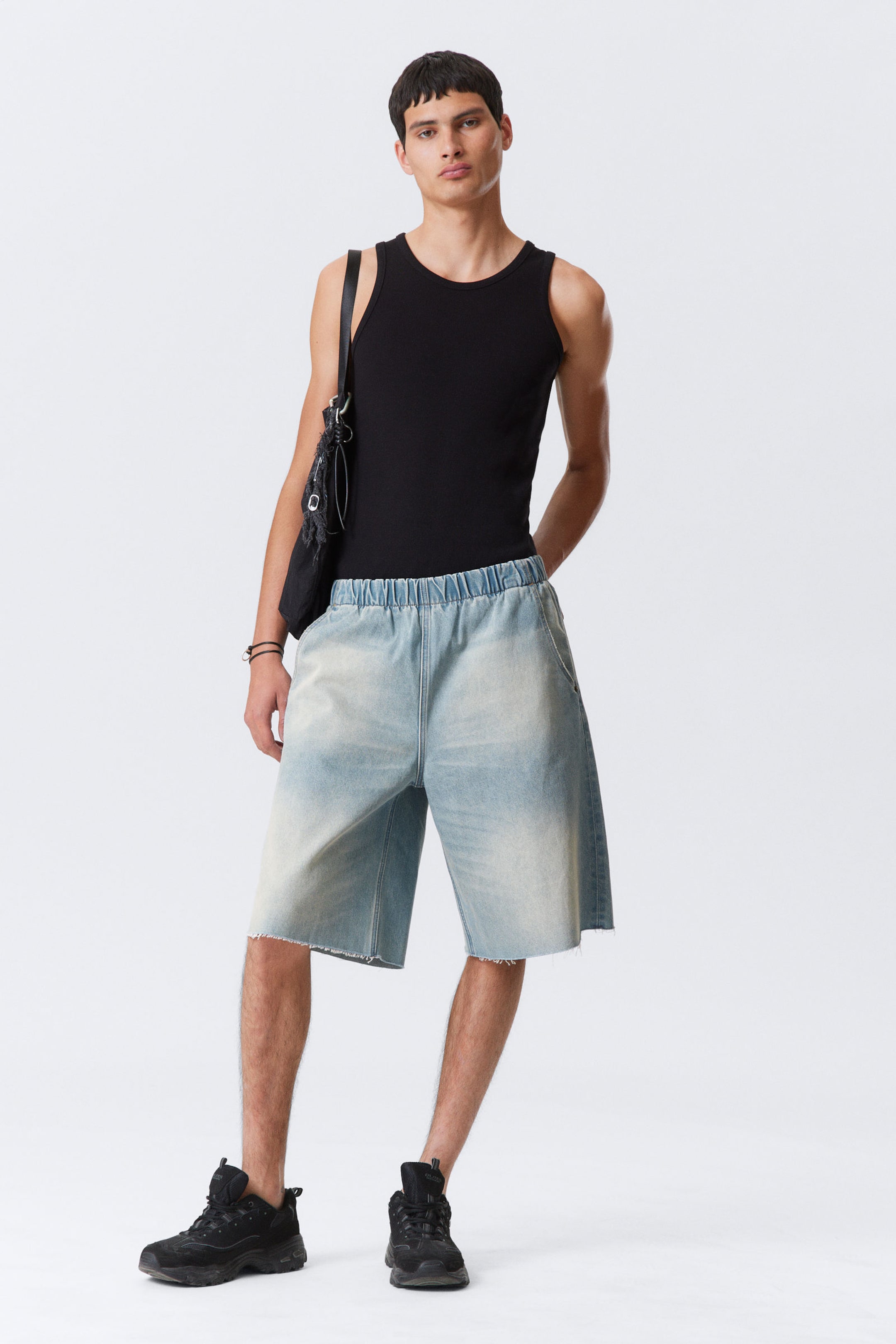 #8898AC - Saturn Loose Fit Pull-On Denim Shorts - 1