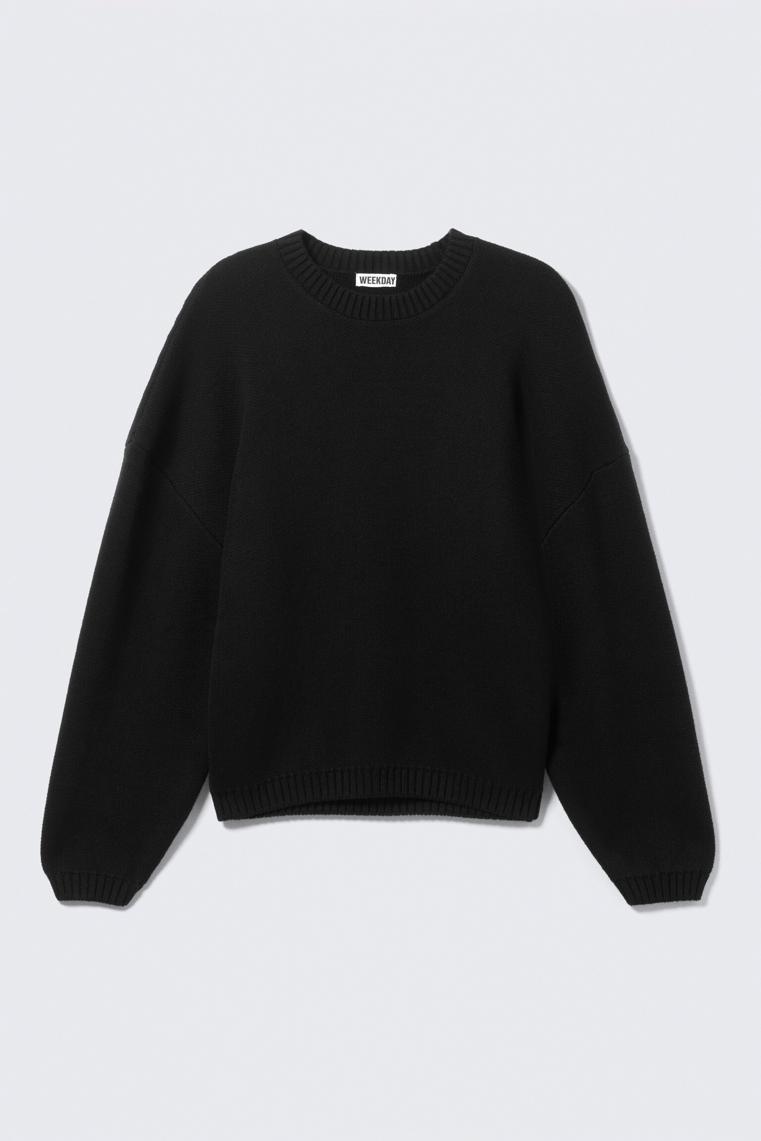 Oversized Heavyweight Cotton Sweater - Black/Dark Khaki Green - 2