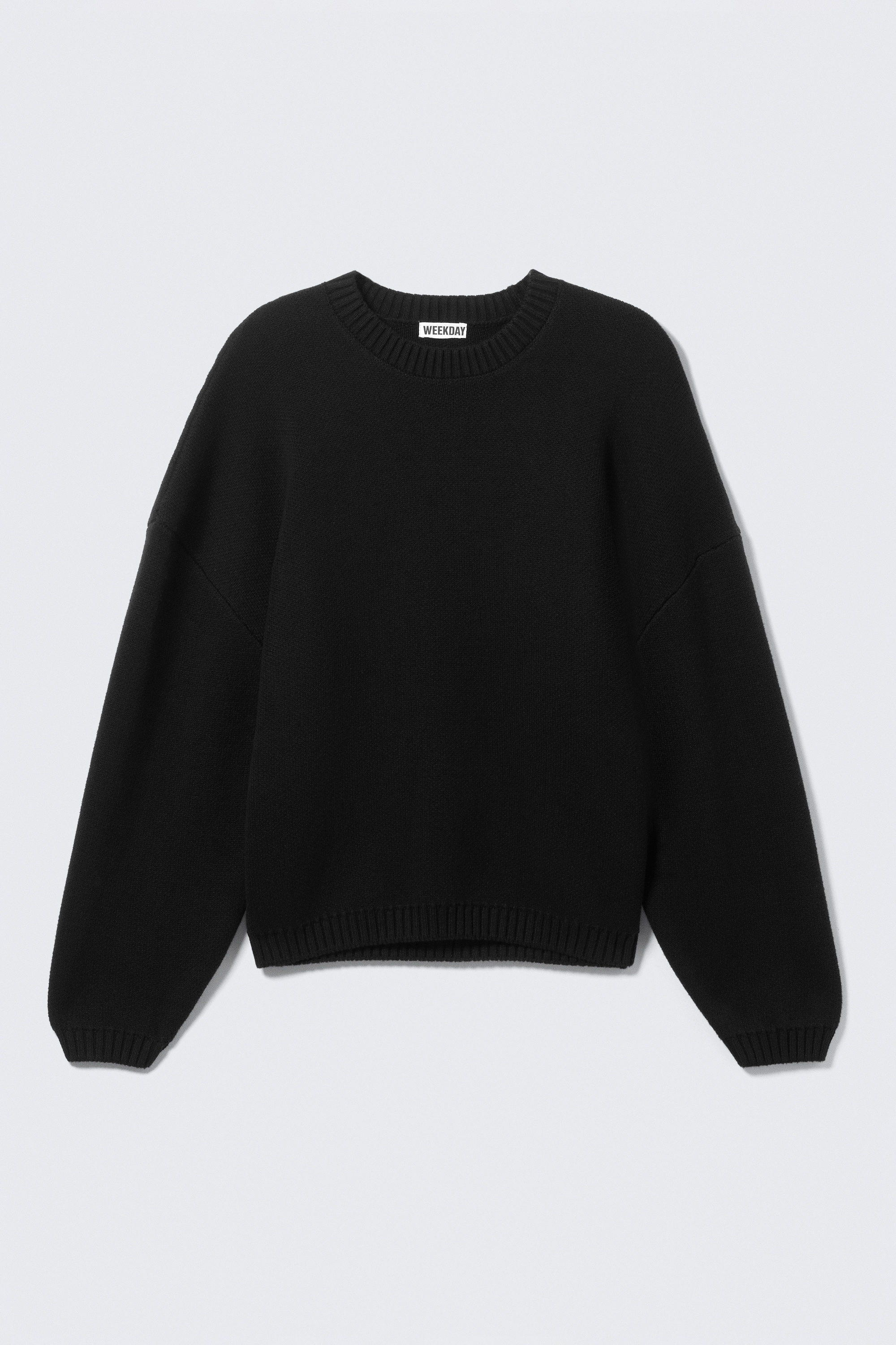 Svart - Oversized Tröja i tung Bomull - 3