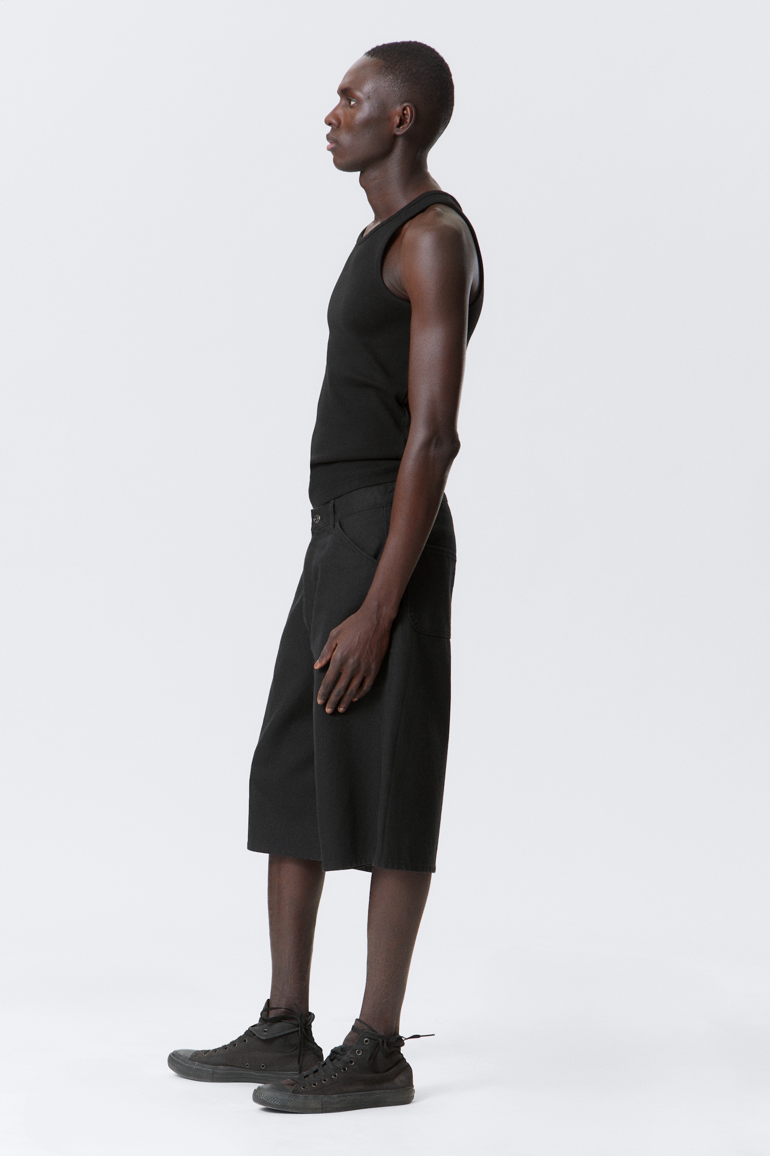 Astro Loose Baggy Linen-Blend Shorts - Black/Ecru - 8