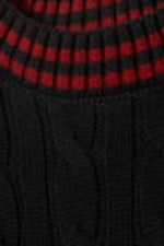 Black - Oversized Cable Knit Sweater - 5