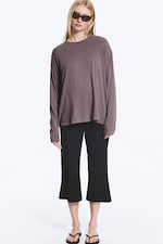 Washed Purple - Locker geschnittenes Longsleeve - 0