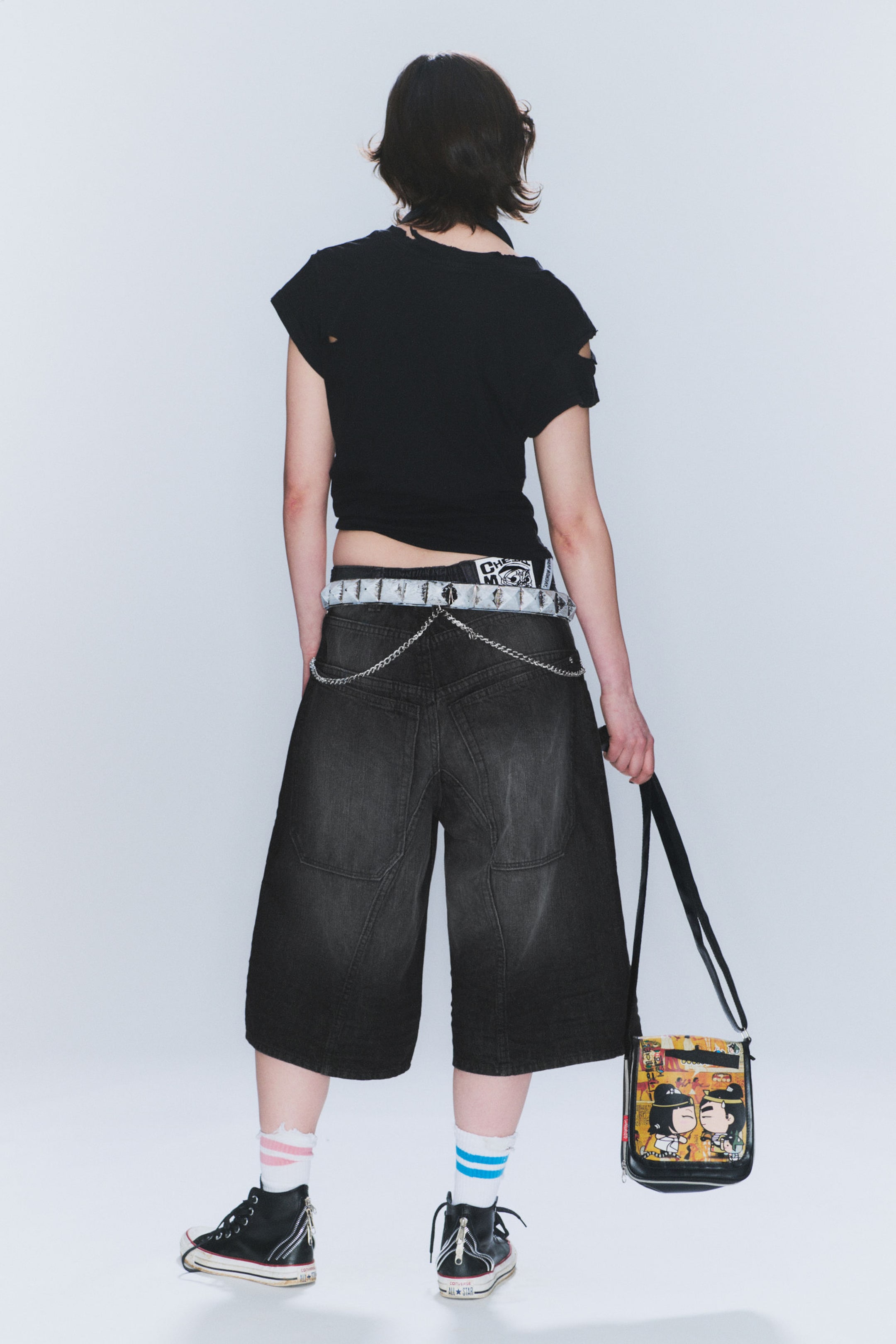 Black Web - Black - Dunno Loose Fit Carpenter Jorts - 9