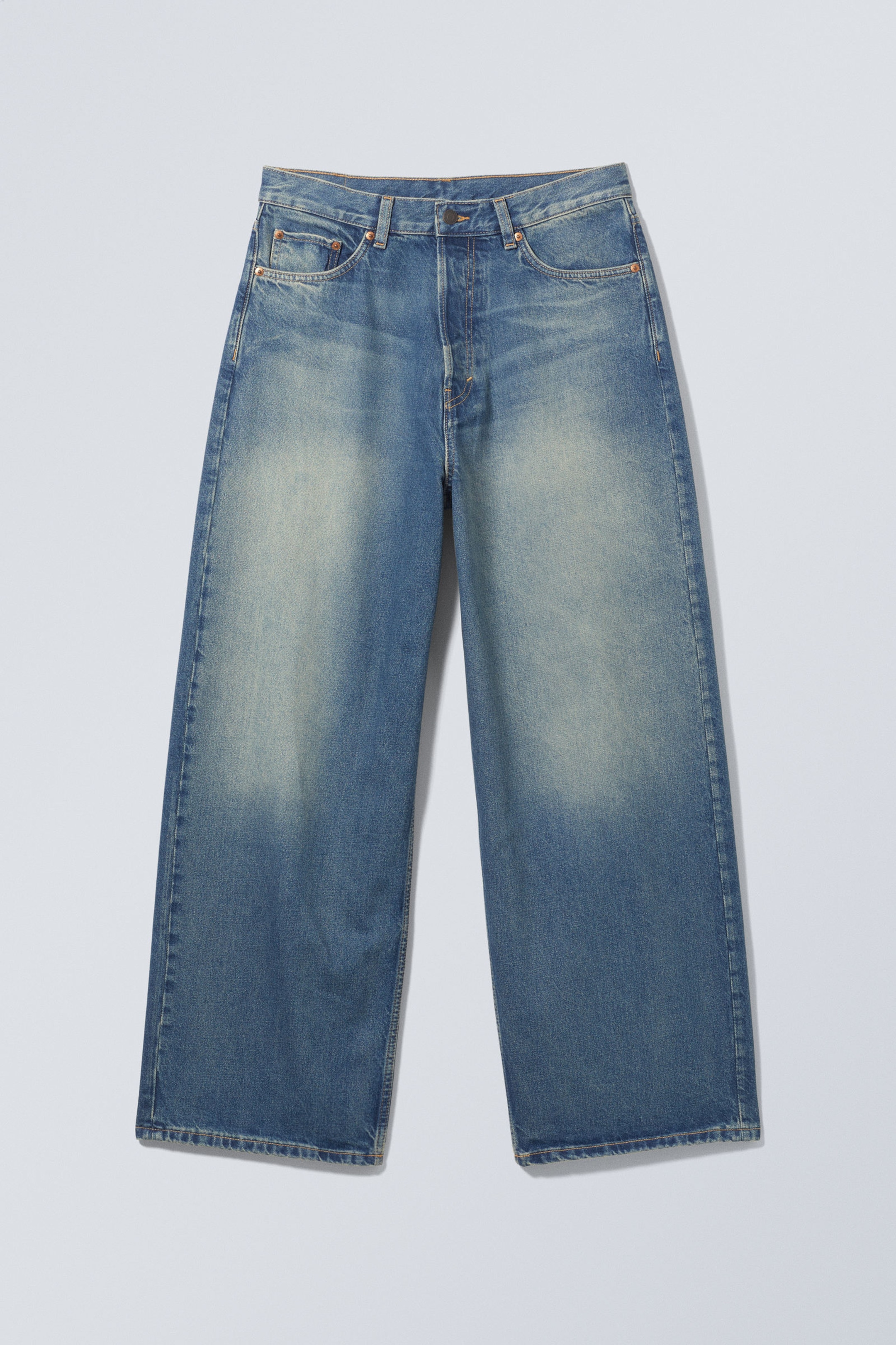 Jackpot Blue – Middelblauw - Astro Loose Baggy Leg Jeans - 1