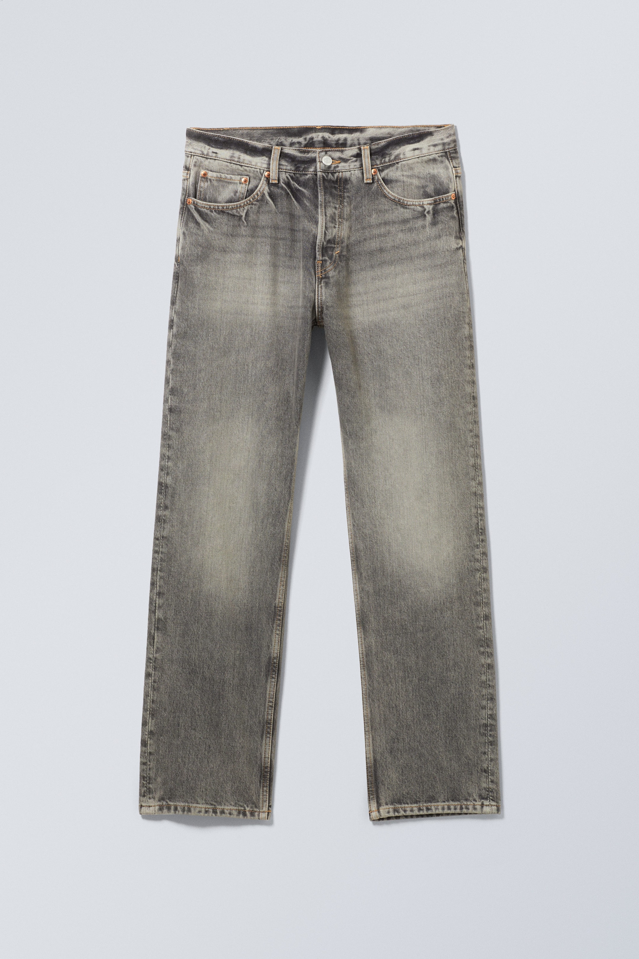 Canyon Grey - Mittelgrau - Space Mid Waist Relaxed Straight Jeans - 0