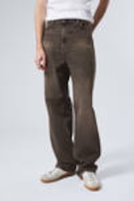 Bruin met wassing - Galaxy Loose Straight Leg Jeans - 0