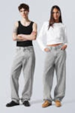 Monolith Grey - Light Grey - Galaxy Loose Straight Leg Jeans - 0