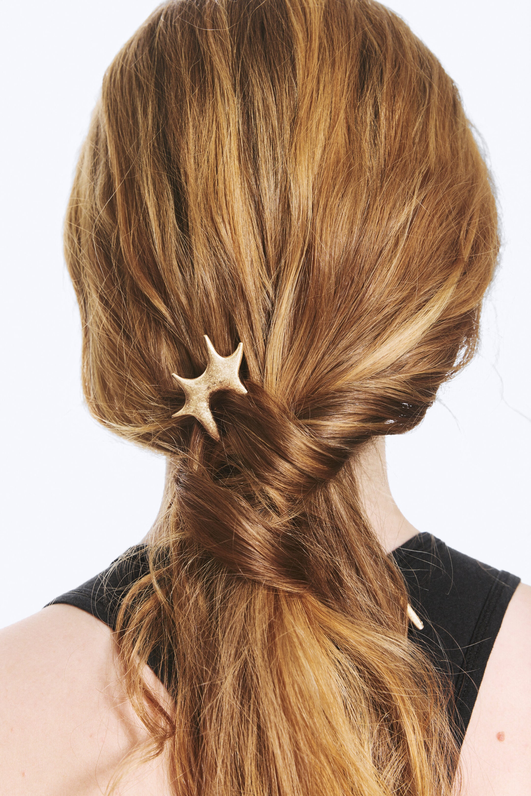 Mørkt Gull - Sculptural Metal Hair Pin - 0