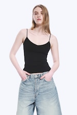 Black - 2-pack Slim V-neck Cotton Singlet - 0
