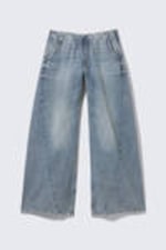Torn Blue - Medium Blue - Low Rise Loose Fit Denim Joggers - 5