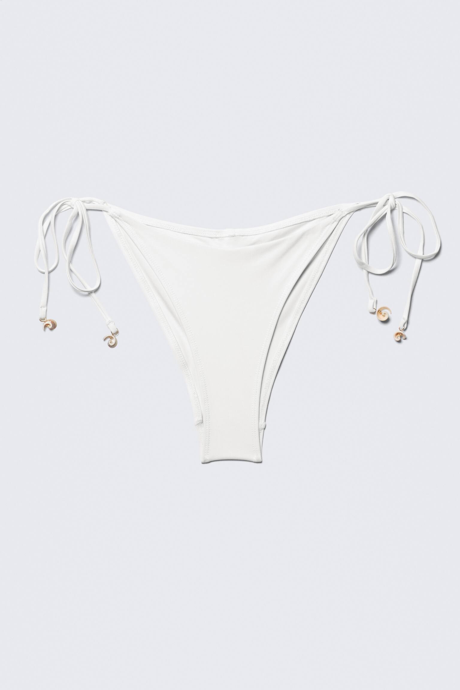 Slip bikini tanga con lacci - Bianco - 2