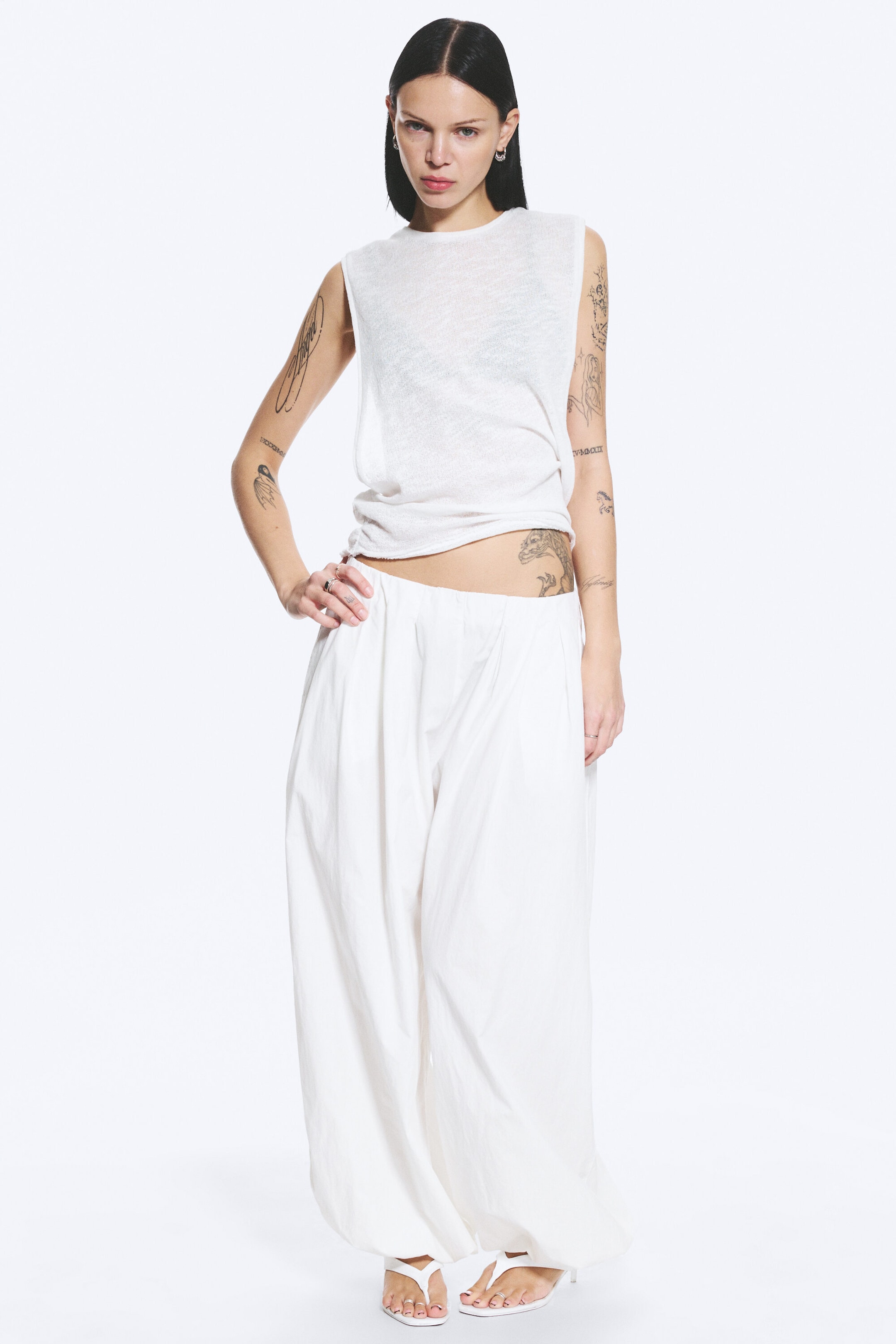 White - Tanktop mit Raffungen - 2