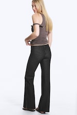 Dark Grey Pinstripe - Blair Bootcut Suiting Trousers - 2