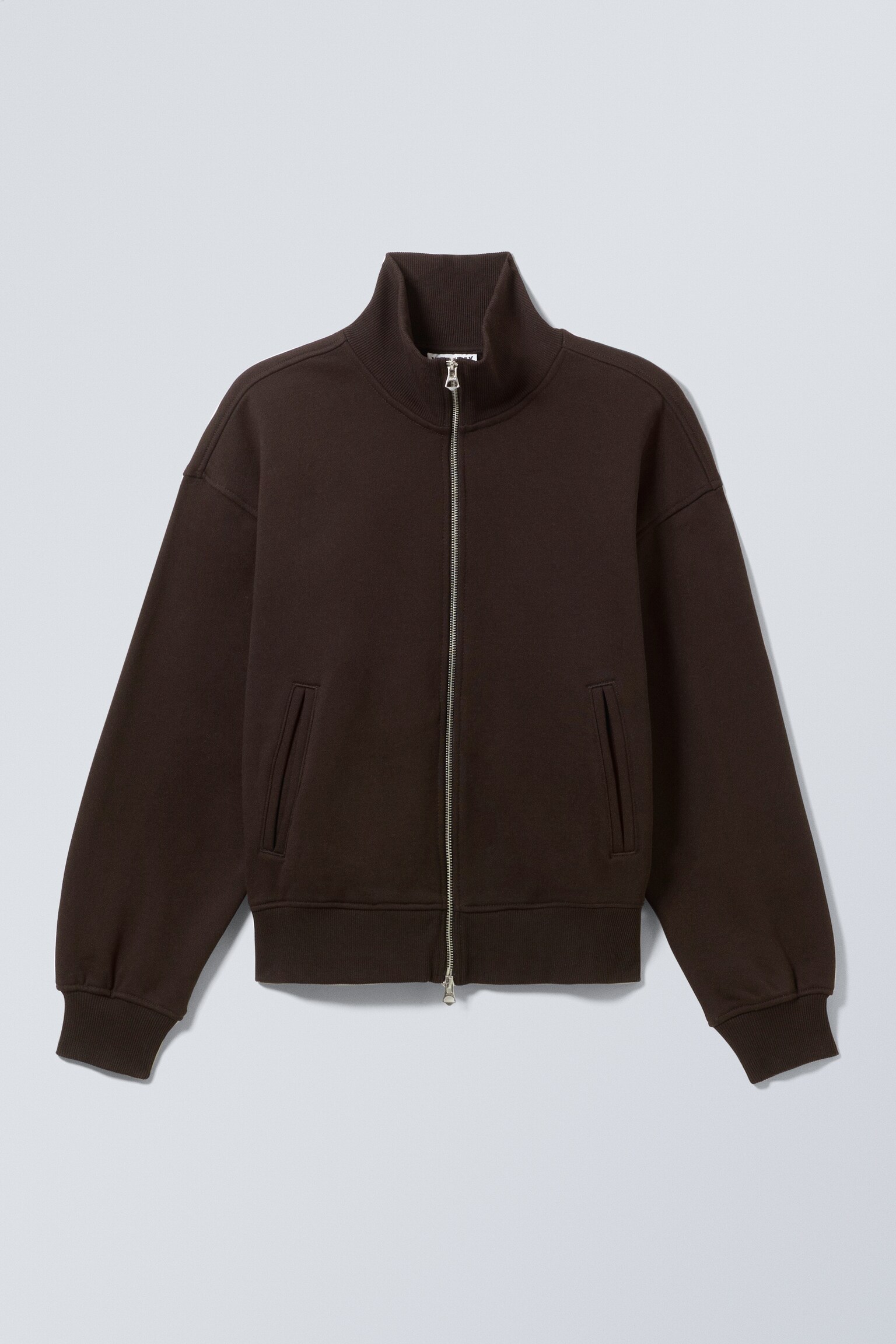 Casaco de algodão com fecho de correr - Castanho escuro