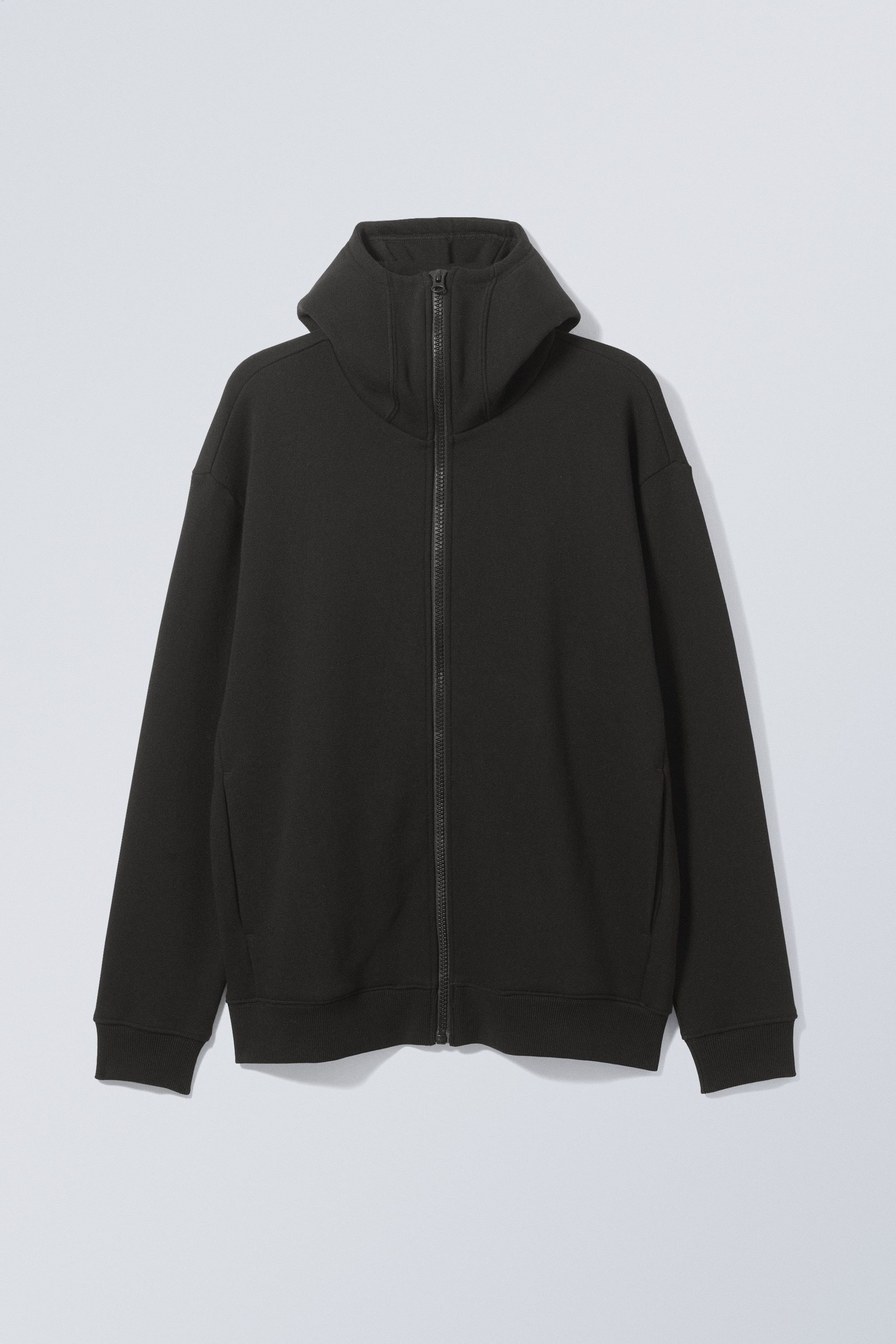 Schwarz - Balaklava-Kapuzenpullover Tim mit Reißverschluss - 0