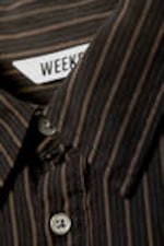 Dark Grey Stripe - Oversized Striped Shirt - 1
