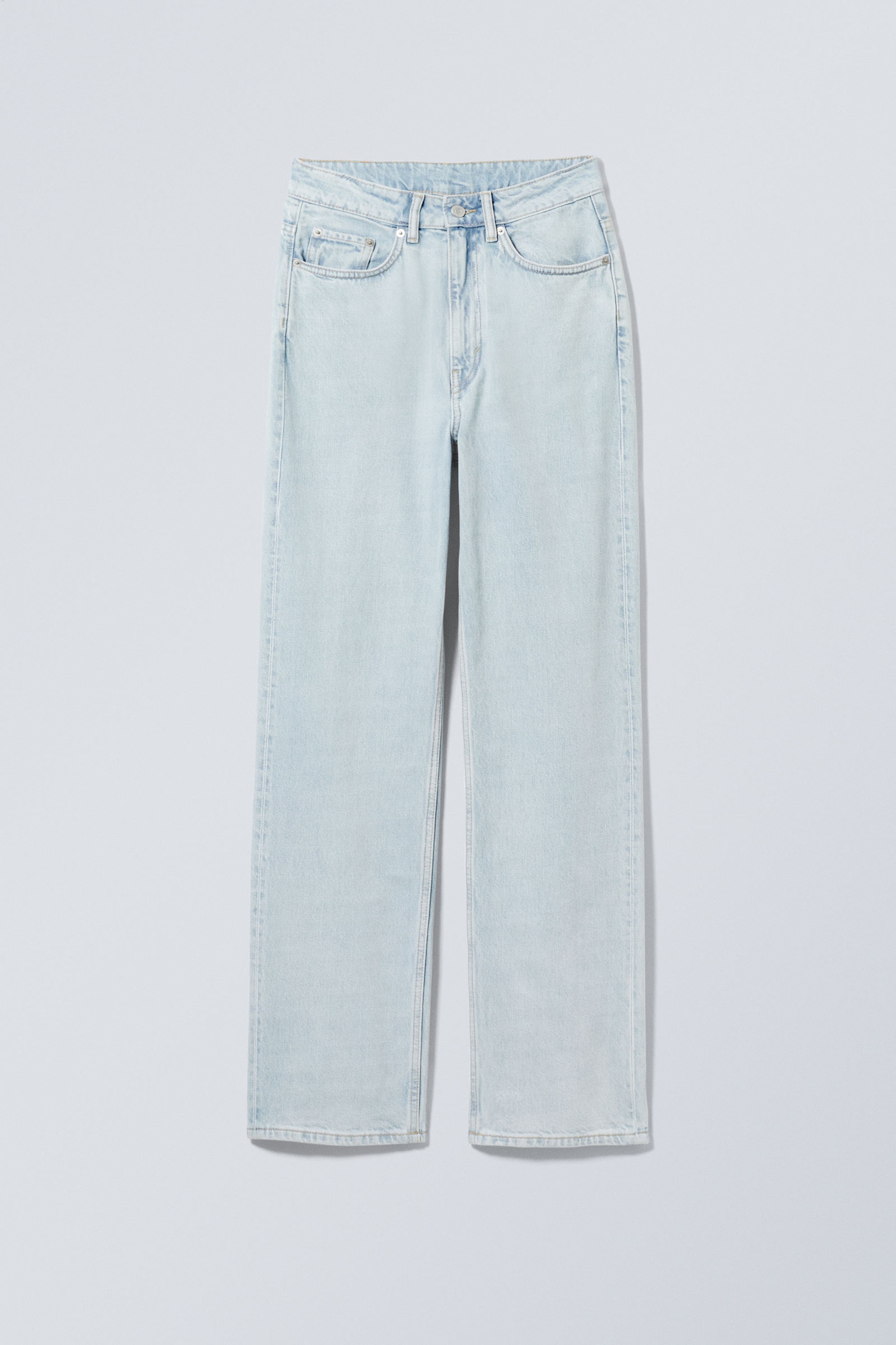 Opulent Blue - Hellblau - Rowe Super High Waisted Regular Straight Leg Jeans - 5