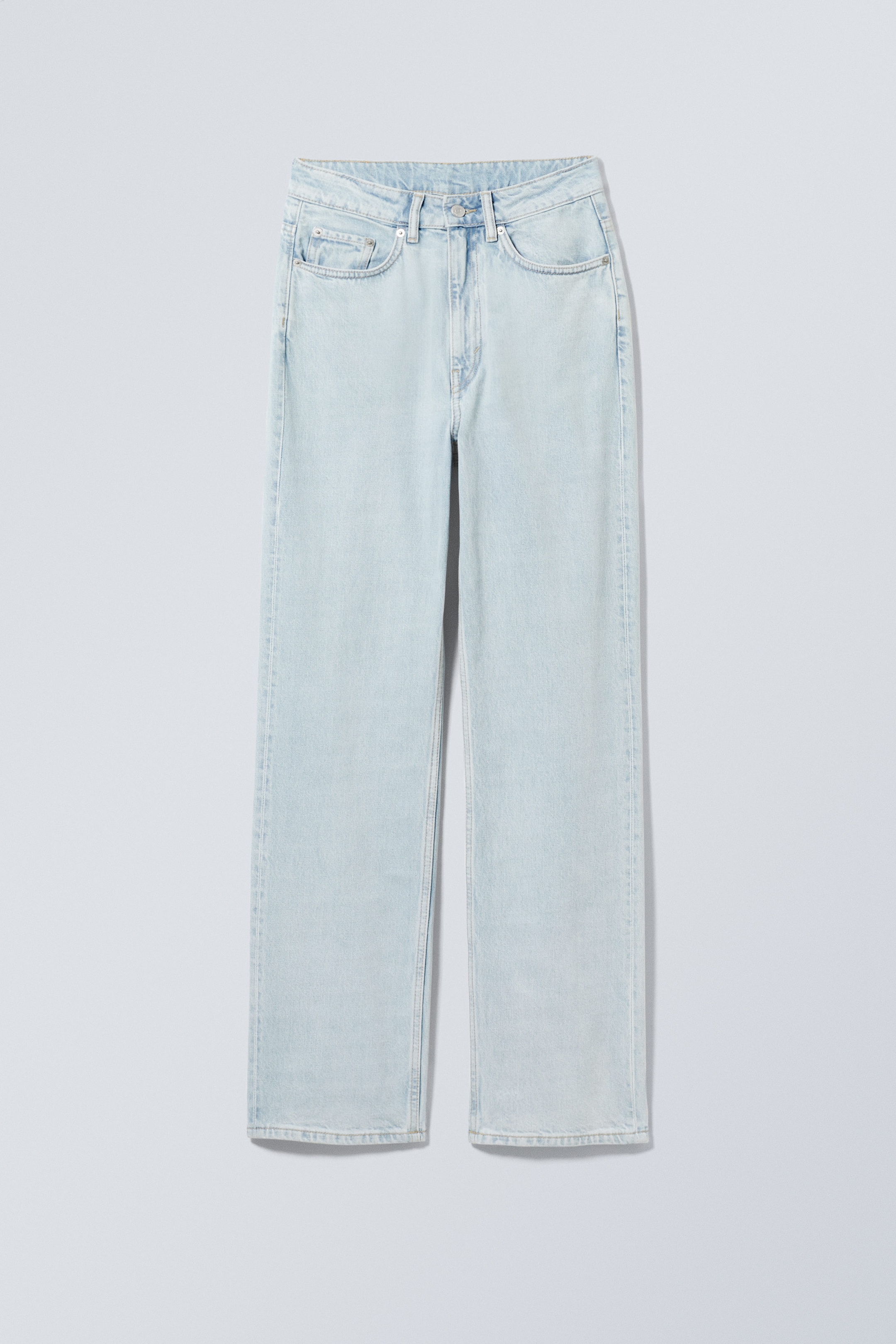Opulent Blue - Light Blue - Rowe Super High Waisted Regular Straight Jeans - 1