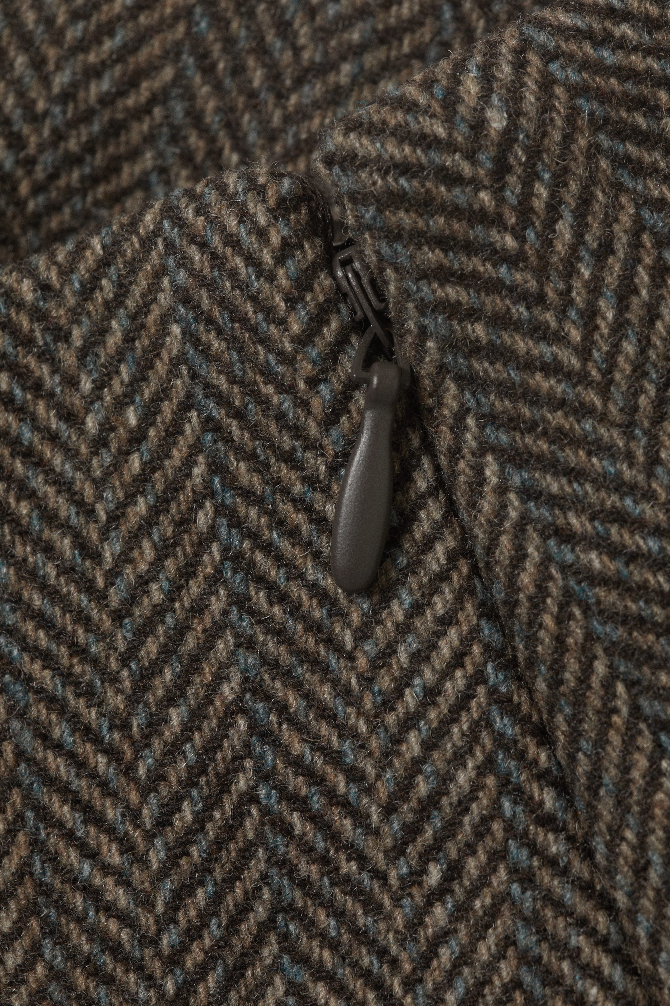 Dark Mole Herringbone - Mini Twill Skirt - 4