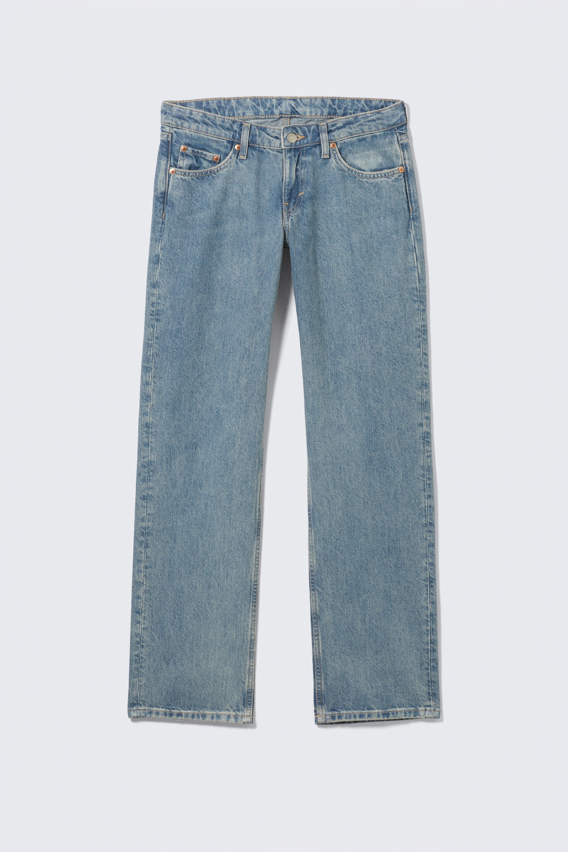 2000 Blue - Medium Blue - Arrow Low Rise Regular Straight Leg Jeans - 5