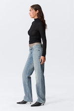 Blue Fade - Medium Blue - Arrow Low Rise Regular Straight Leg Jeans - 2