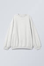 Light Grey - Long-Sleeved Oversized Sweatshirt - 0