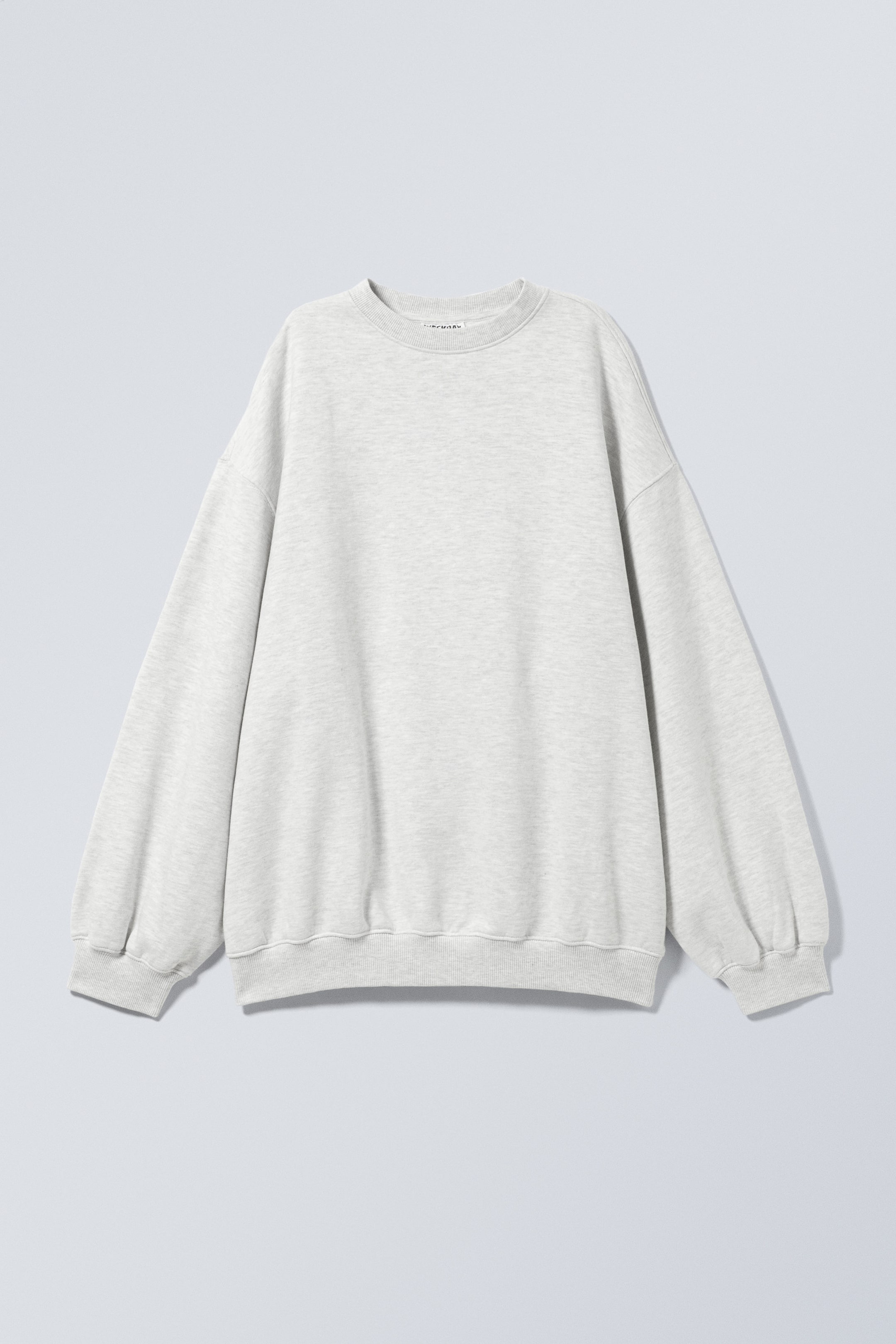Light Grey - Long-Sleeved Oversized Sweatshirt - 0