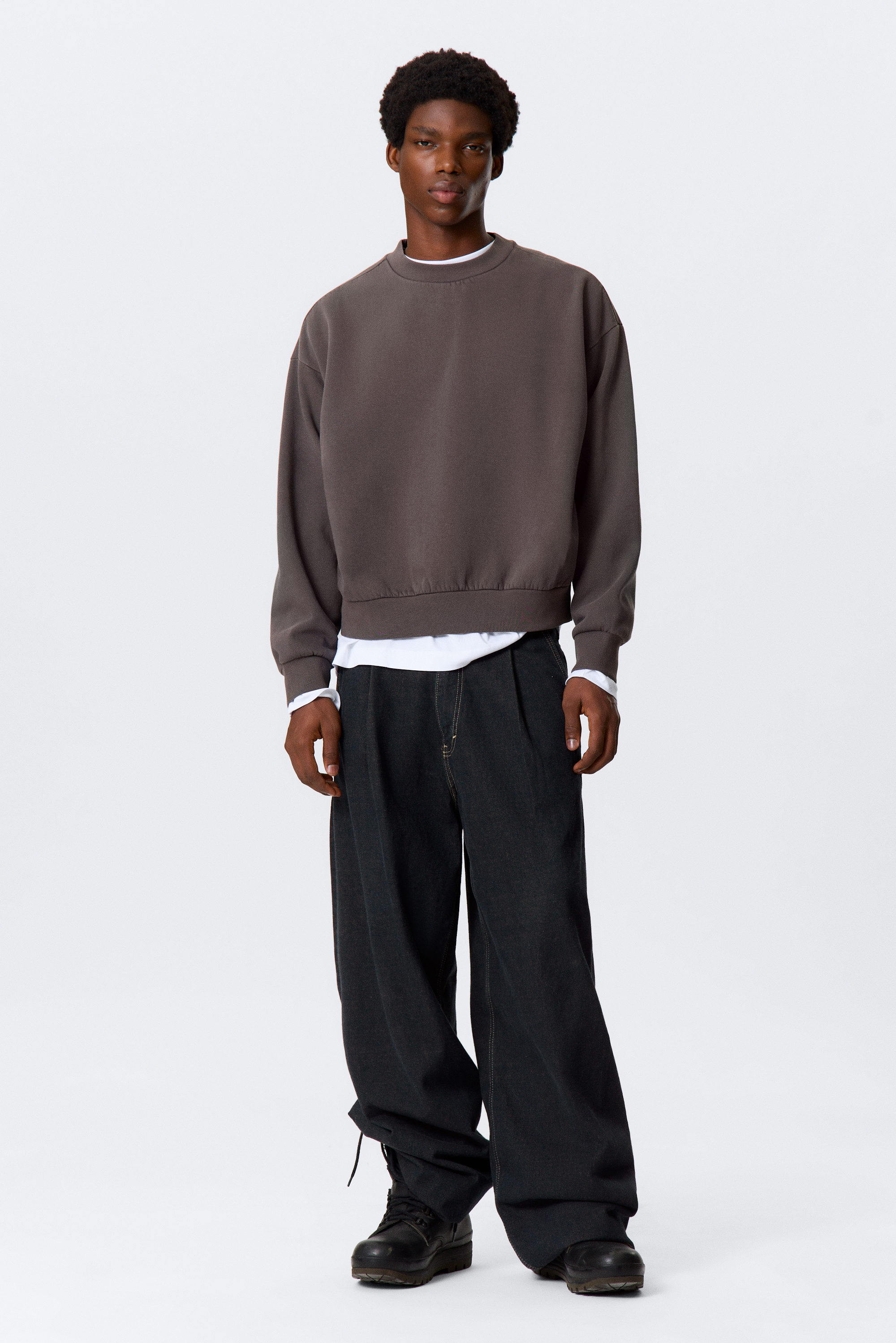 Tvättad mörkbrun - Loose Sweatshirt - 2