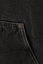 Black Tie - Hooded Denim Pile Jacket - 1