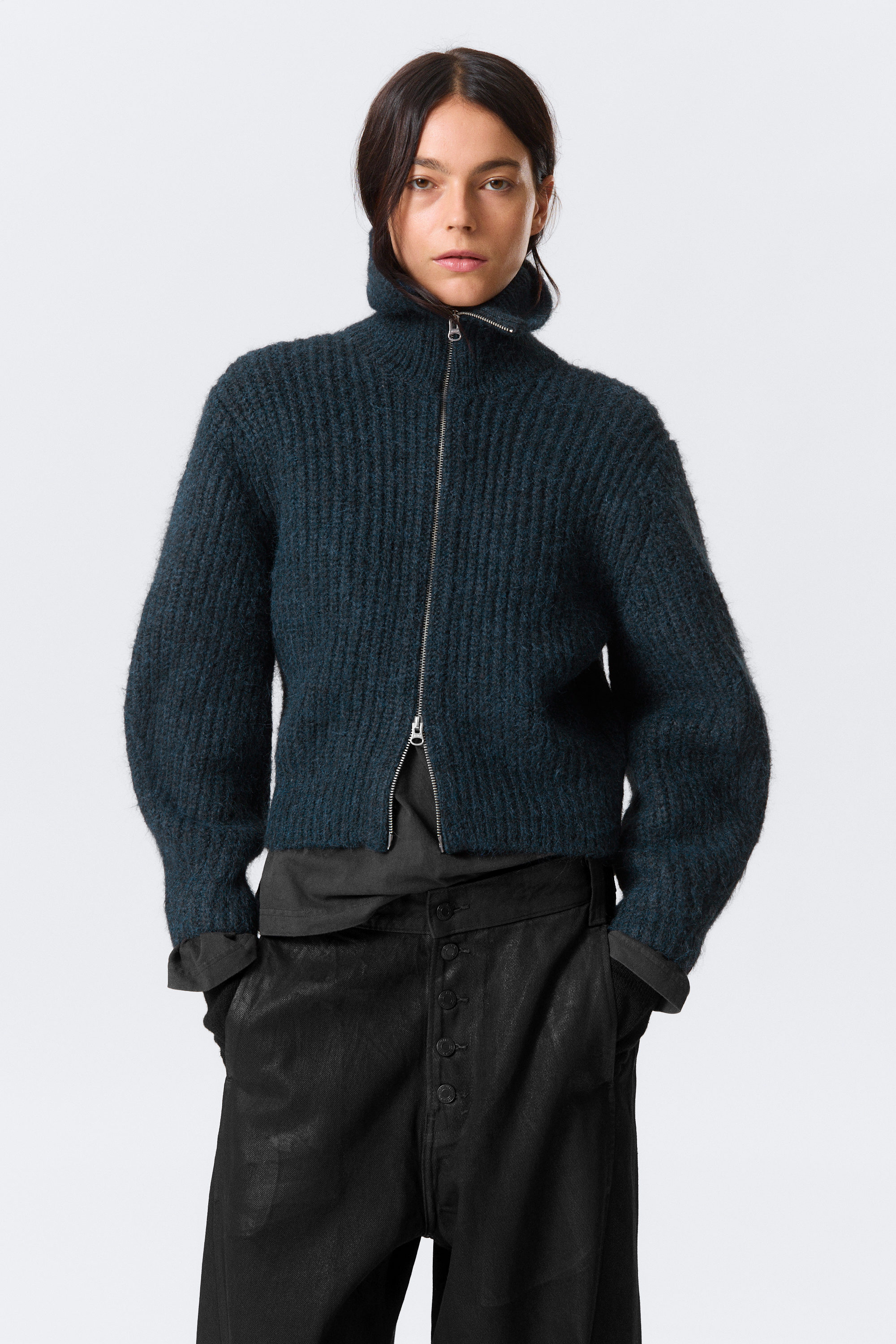 Dark Navy - Bea Zip Cardigan - 1