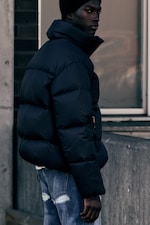 Dark Navy Blue - Recycled Down Relaxed Puffer Jacket - 2