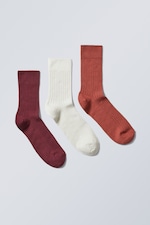 Rost/Wein/Haferbeige - 3er Pack Socken Selma - 0