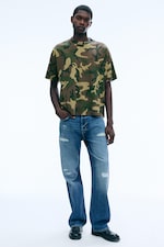 Camouflage - Bedrucktes kastiges T-Shirt - 1
