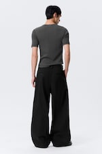 Black - Otis Loose Pleated Cotton Twill Chinos - 3