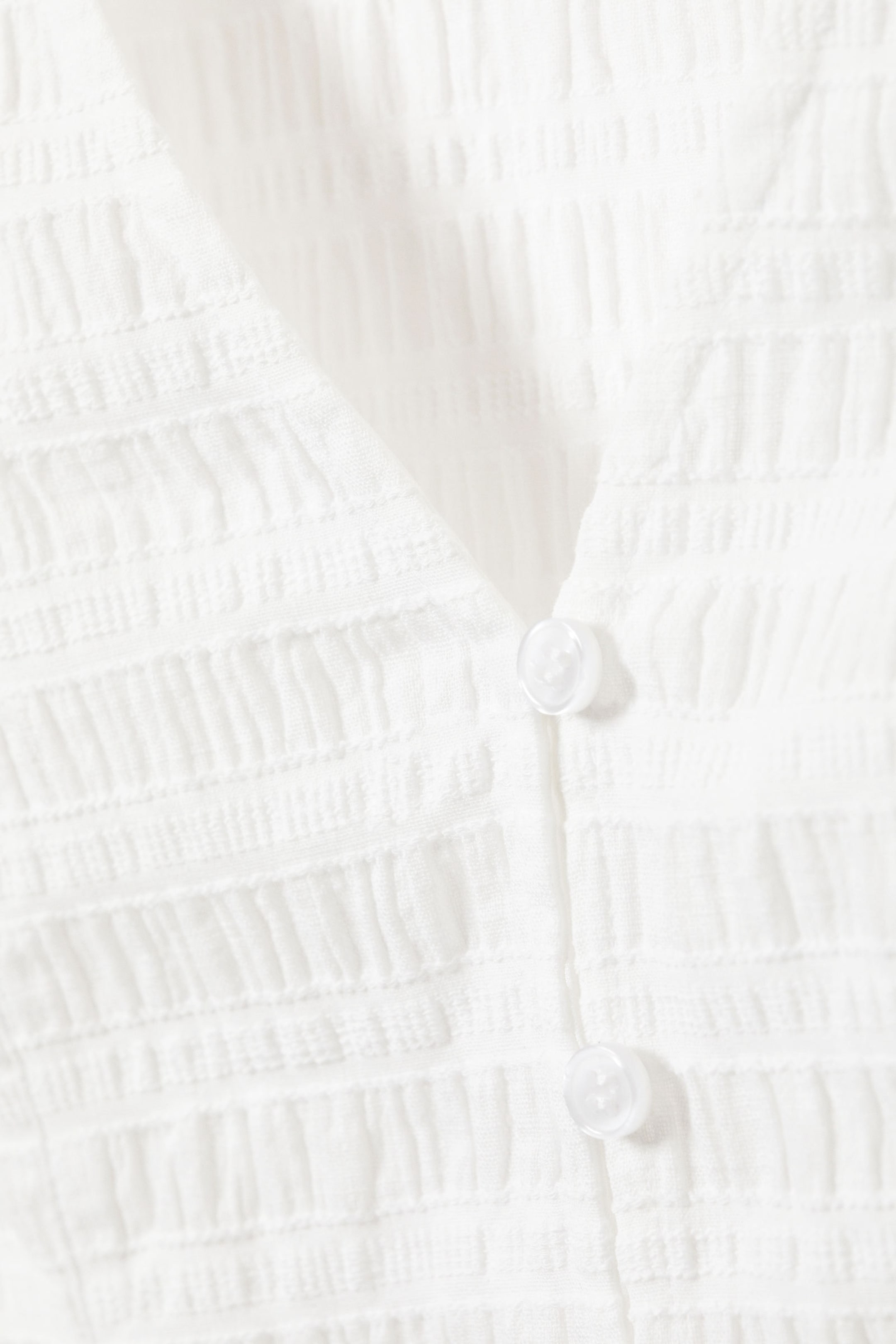 White - Structured Short Sleeve Cotton Top - 1
