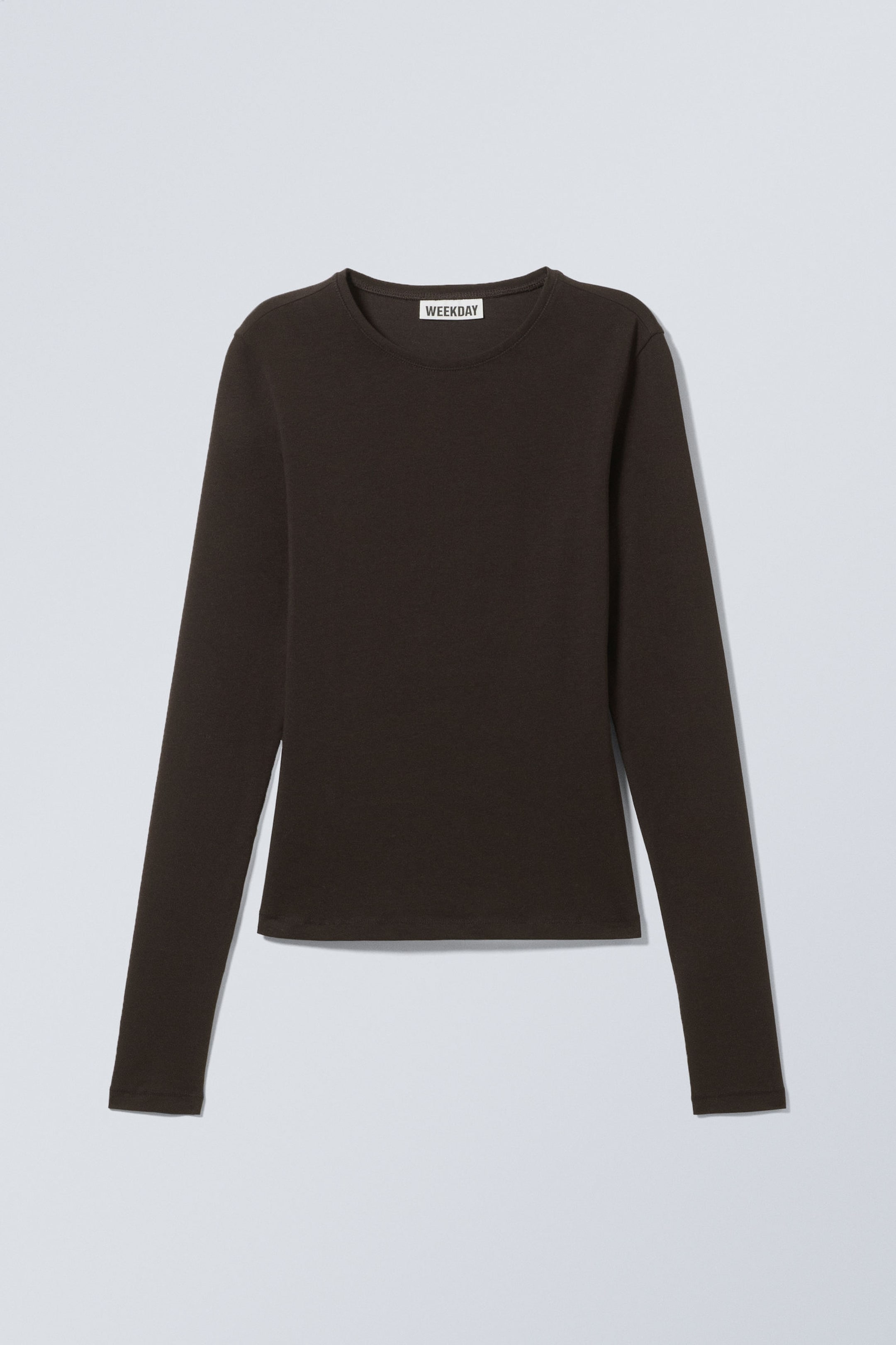 Dark Brown - Slim Fitted Long Sleeve - 3