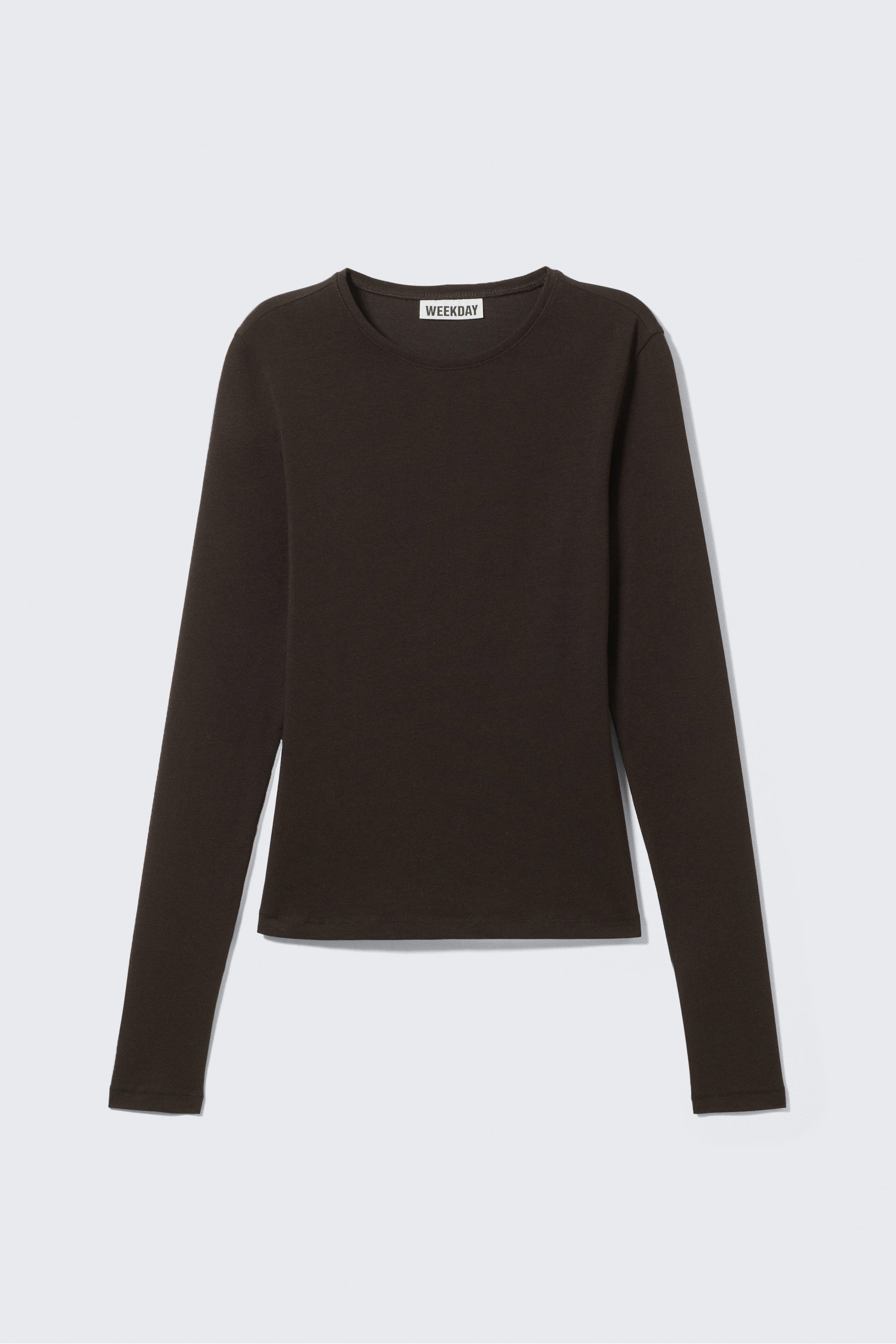 Dunkelbraun - Schmales Langarmtop - 3