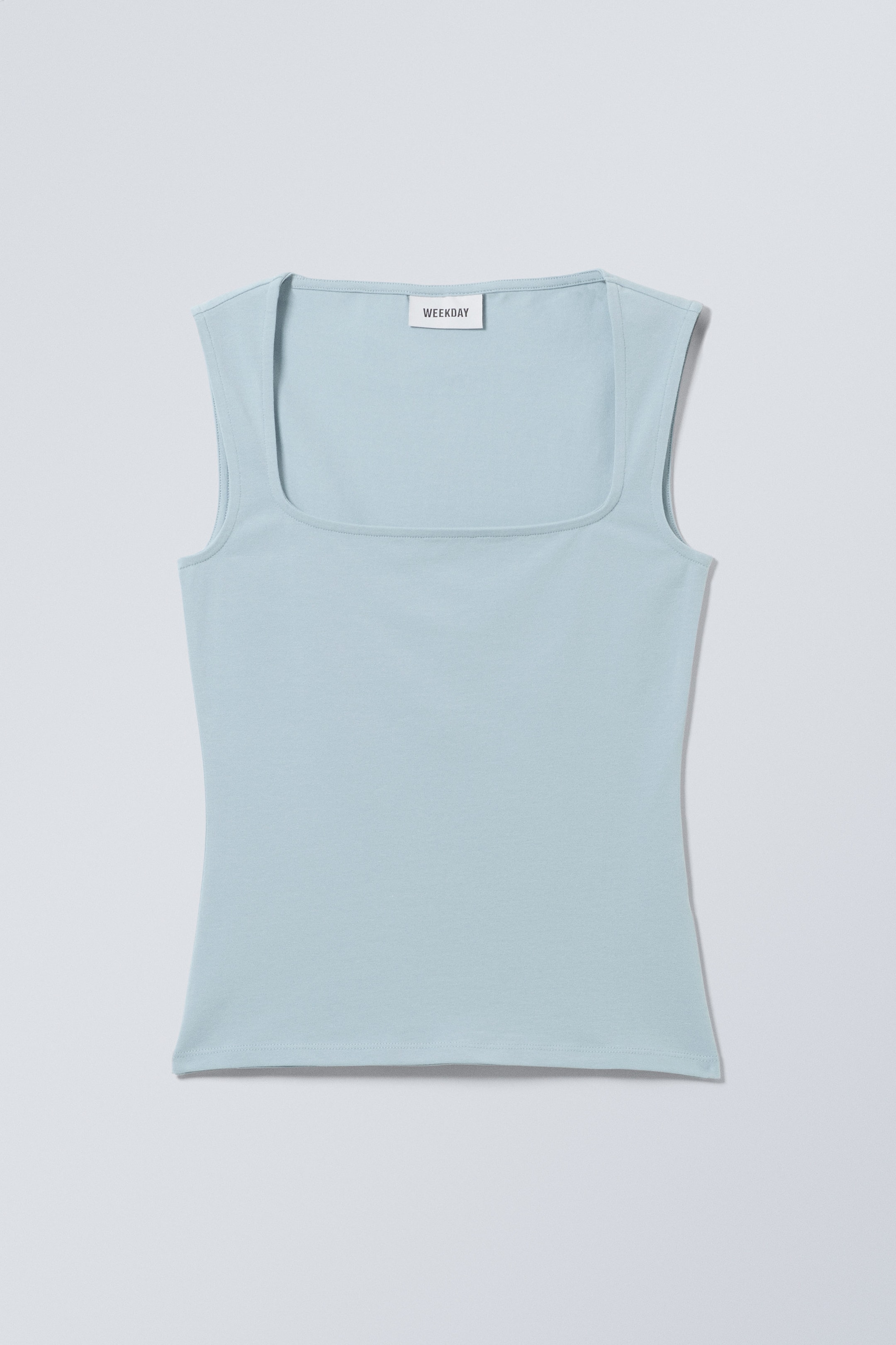 Hellblau - Top Antonia mit quadratischem Ausschnitt - 0