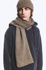 Beige - Wool-Blend Knit Scarf - 0