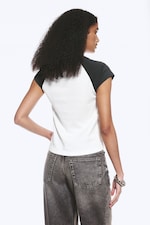 White/Dark Grey - Short-Sleeved Raglan T-shirt - 3