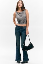 Grau - Strasssteine - Ärmelloses Paillettentop - 1