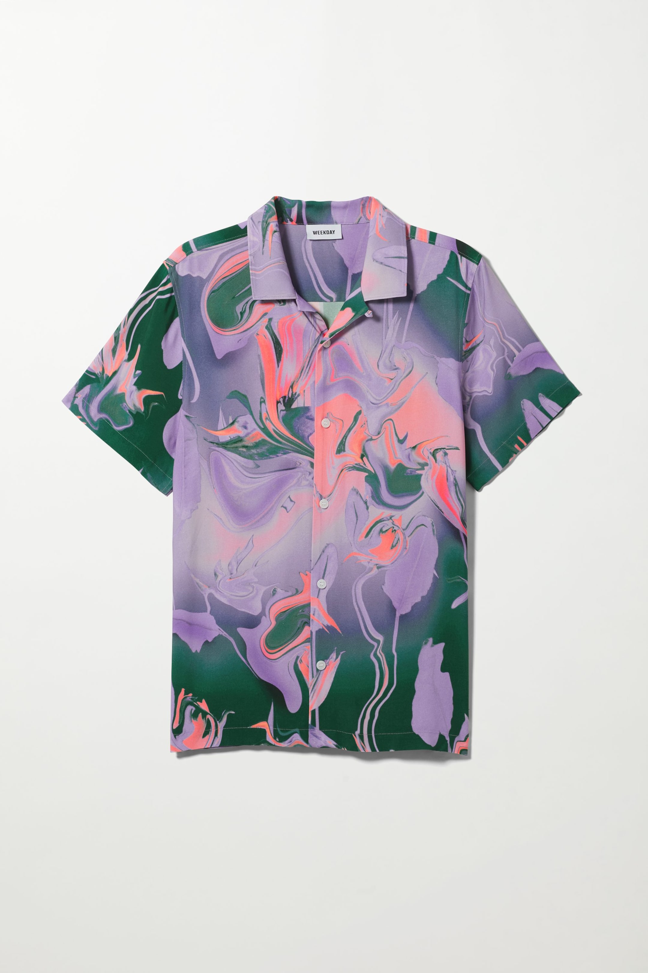 Verzerrt/Violett - Kurzarmhemd Coffee mit floralem Print - 0
